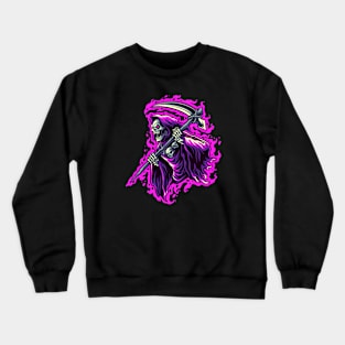 Fiery Grim Reaper on the Attack Crewneck Sweatshirt